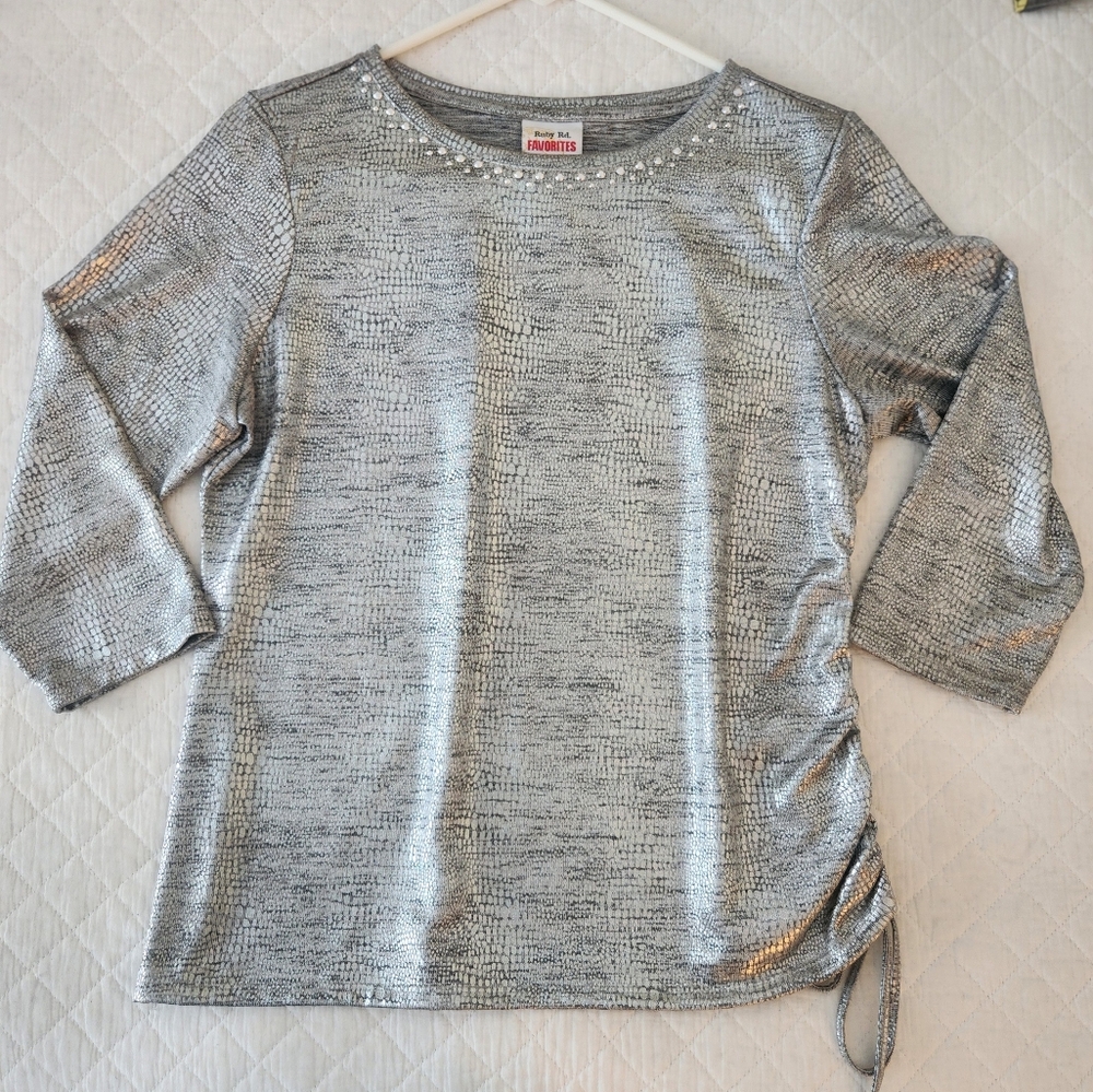 Ruby Rd. Elegant Silver Women's Top - image 1